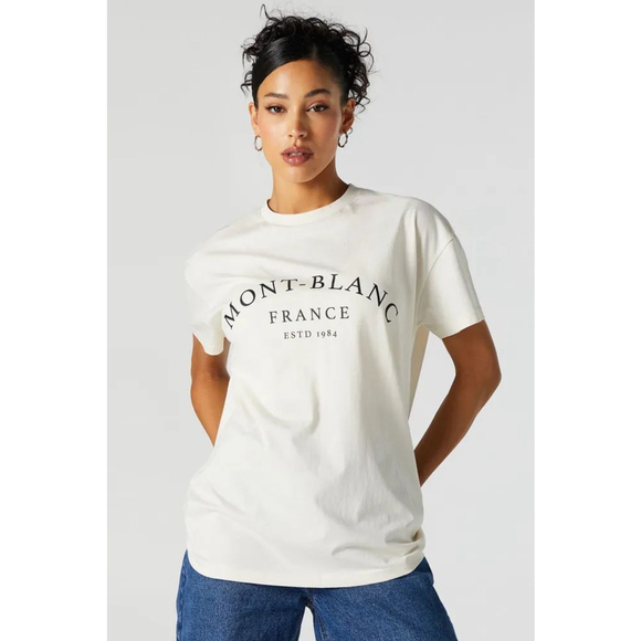 ♦️SOLD♦️ - Forever 21 - Mont-Blanc France Boyfriend T-Shirt - NWOT - Picture 4 of 8